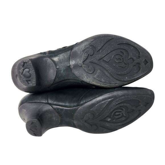 Think Square Toe Block Heels Leather Pumps Comfort Shoes Slip On Black Size 37 - Picture 6 of 10